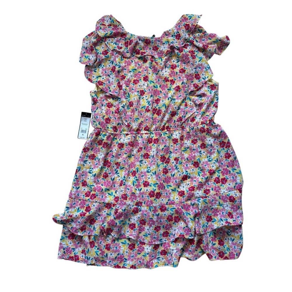BCBG Paris Womens Chiffon Floral Print Mini Dress Short Sleeves Size XXL New Tag - Picture 3 of 6